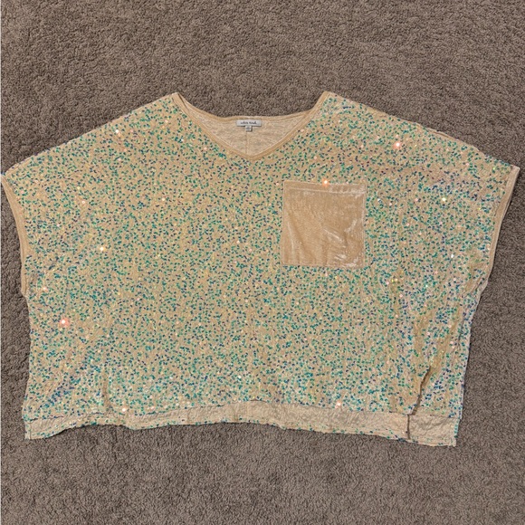 White Birch Season to Sparkle Top in Ivory Plus Size 2XL NWOT - Picture 2 of 5